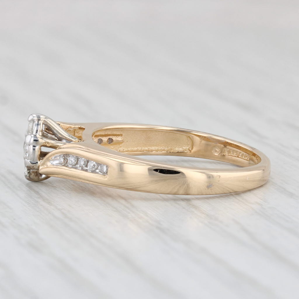 Light Gray 0.14ctw Diamond Engagement Ring 14k Yellow Gold Size 7 Marquise Setting