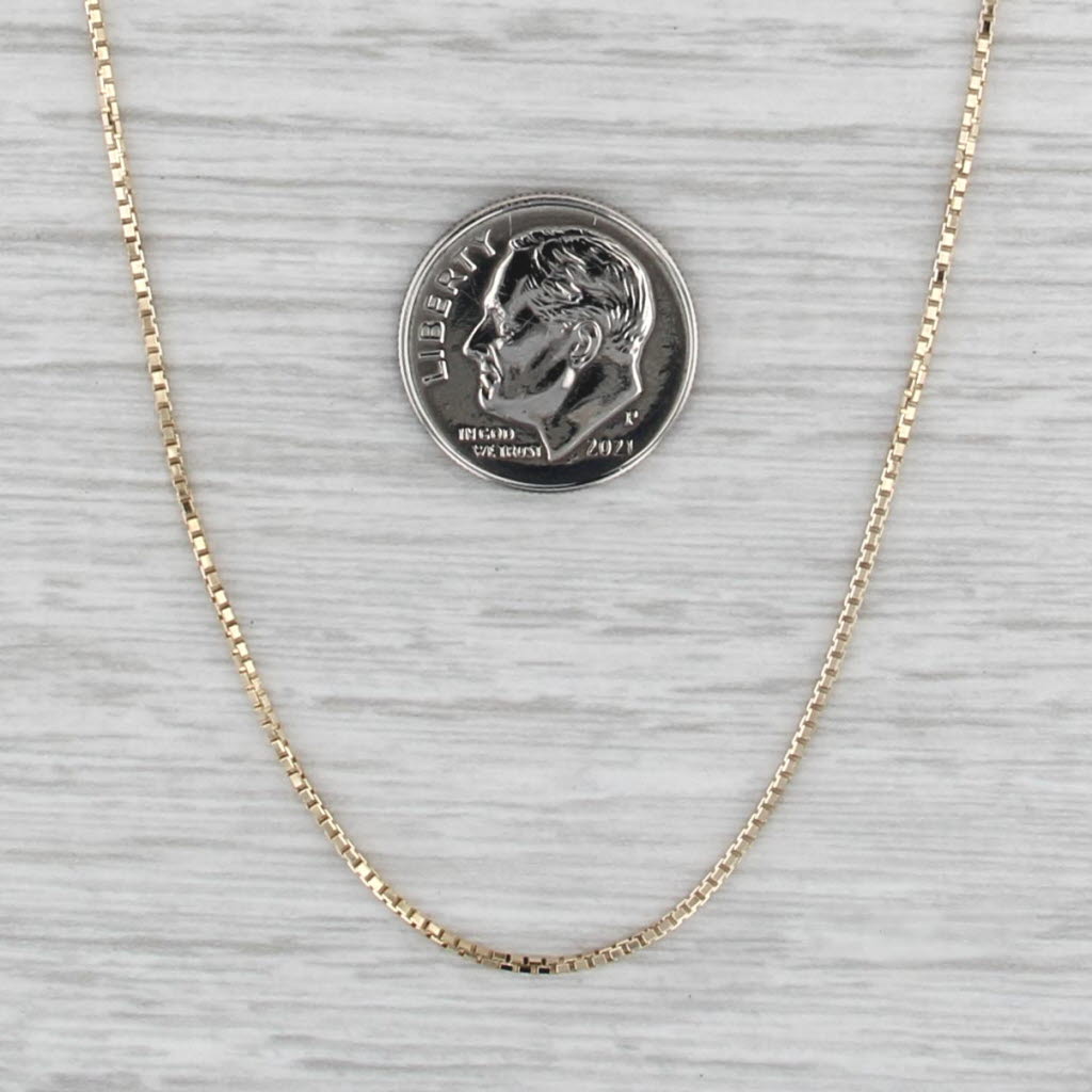 17" 1 mm 14k Yellow Gold Box Chain Necklace