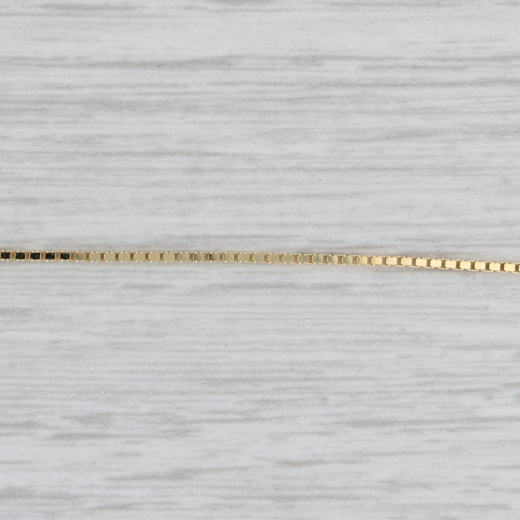 Light Gray New Box Chain 14k Yellow Gold 16" 0.9mm Lobster Clasp