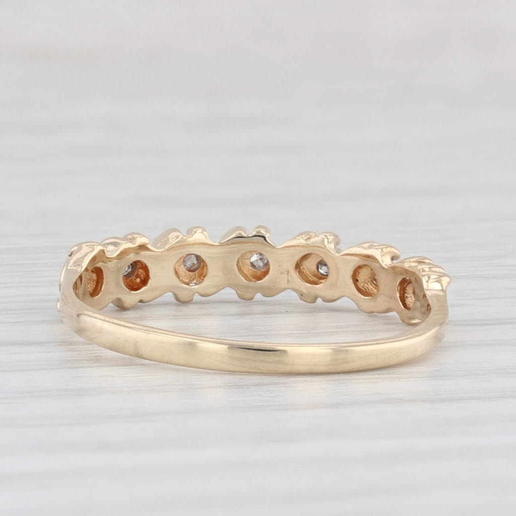 Light Gray Diamond Stackable Ring 10k Yellow Gold Wedding Anniversary Band Size 7