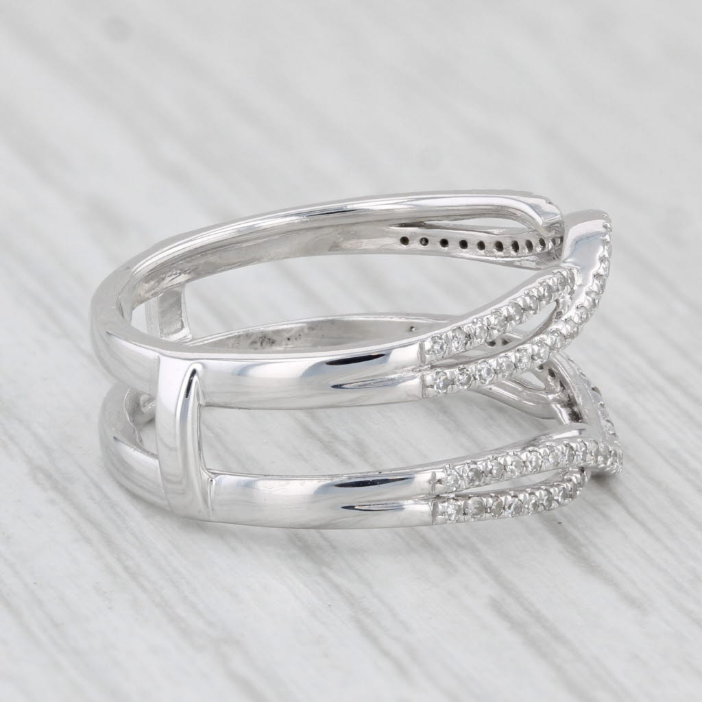 Light Gray 0.25ctw Diamond Ring Jacket Guard 10k White Gold Size 7 Wedding Bridal
