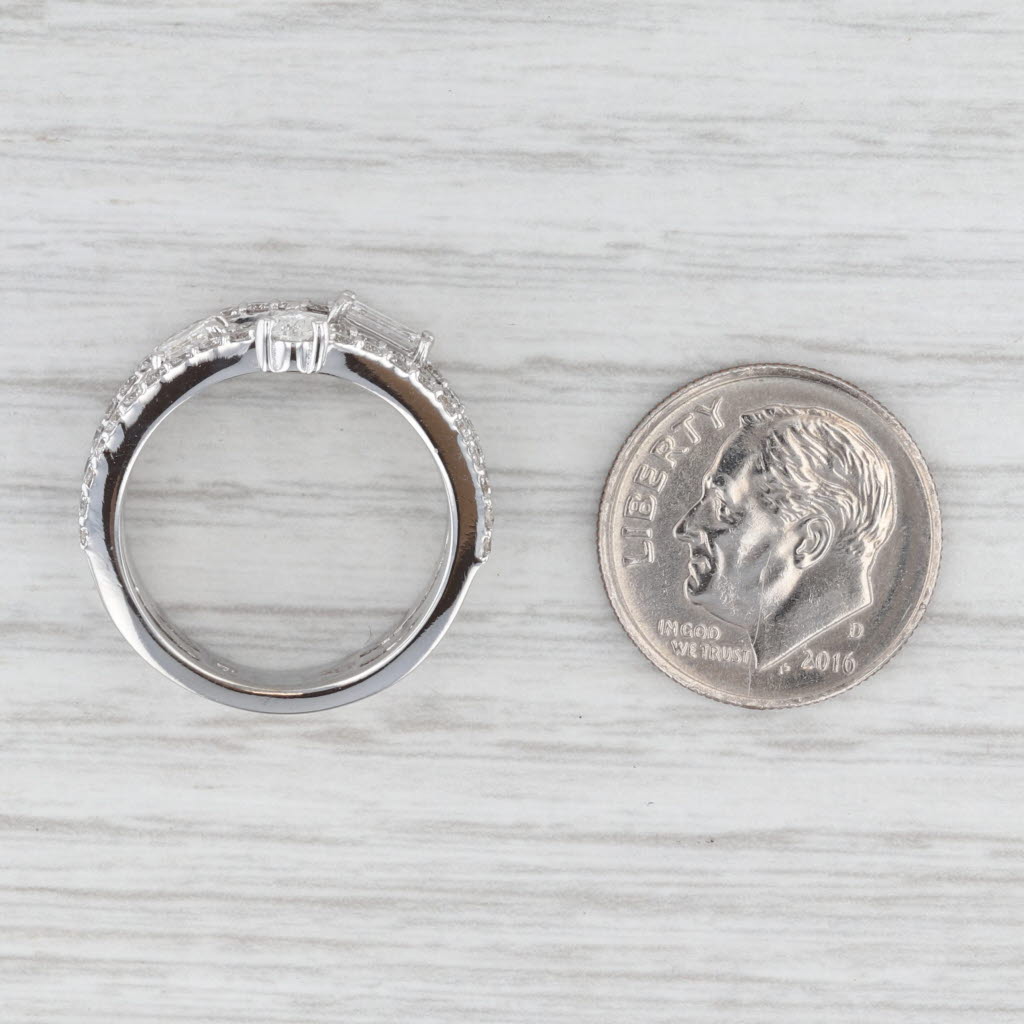 Penny Preville 1.14ctw Diamond Orbit 3-Band Ring 18k White Gold Size 6