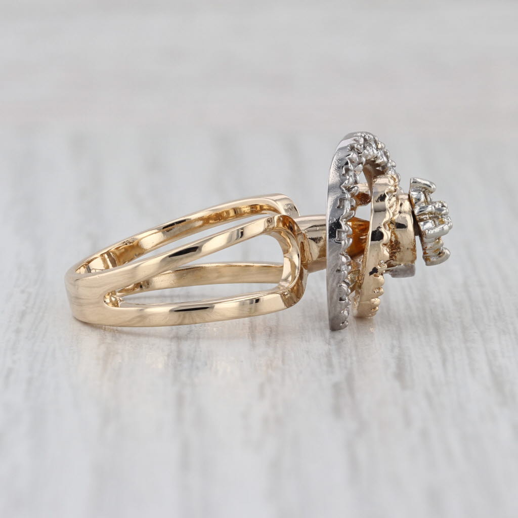 Vintage 0.41ctw Diamond Spinner Swirl Ring 14k Gold Size 7.25 Cocktail