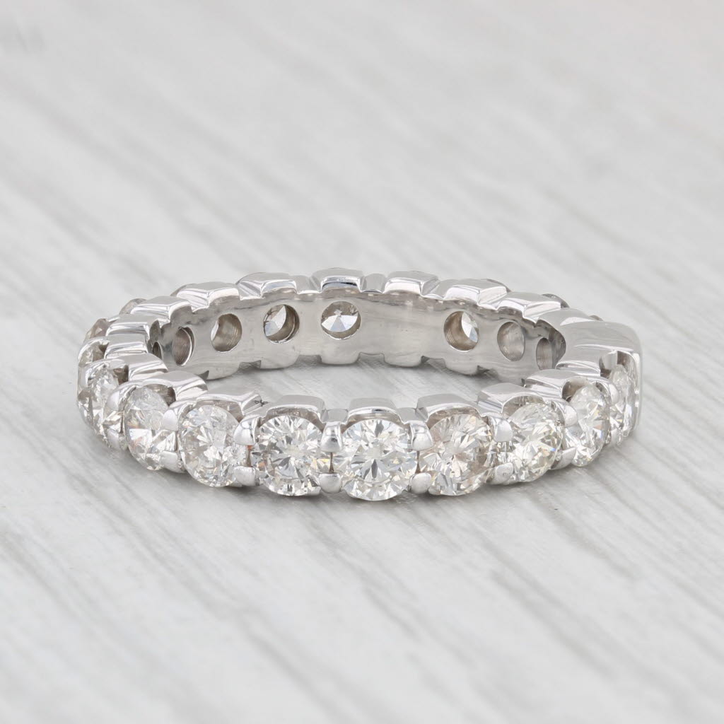 Light Gray 3ctw Diamond Eternity Band 14k White Gold Stackable Anniversary Wedding Ring