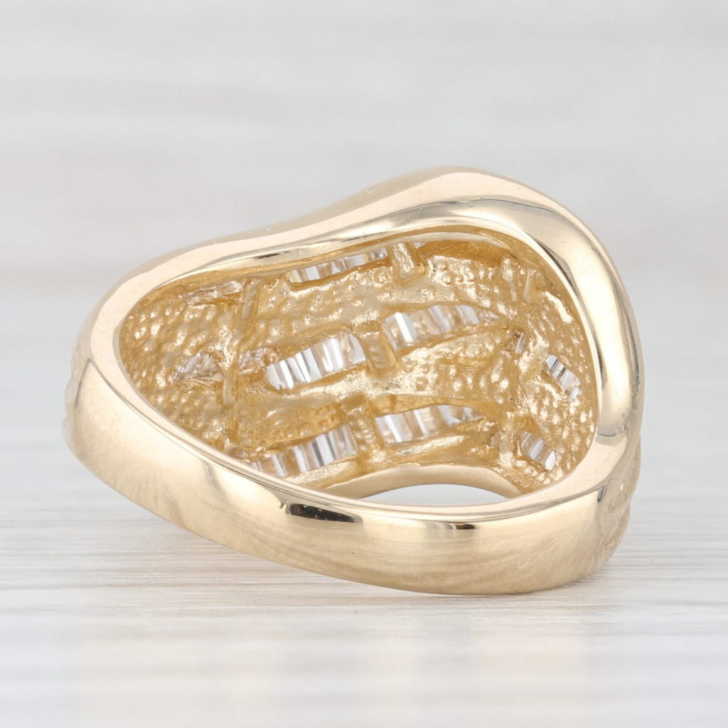 Light Gray 1ctw Diamond contoured Multiband Ring 14k Yellow Gold Size 6.25