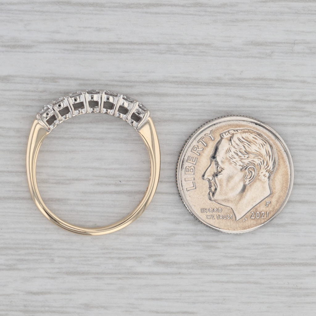 Gray Vintage 0.45ctw Diamond Wedding Band Stackable Anniversary Ring 14k Yellow Gold