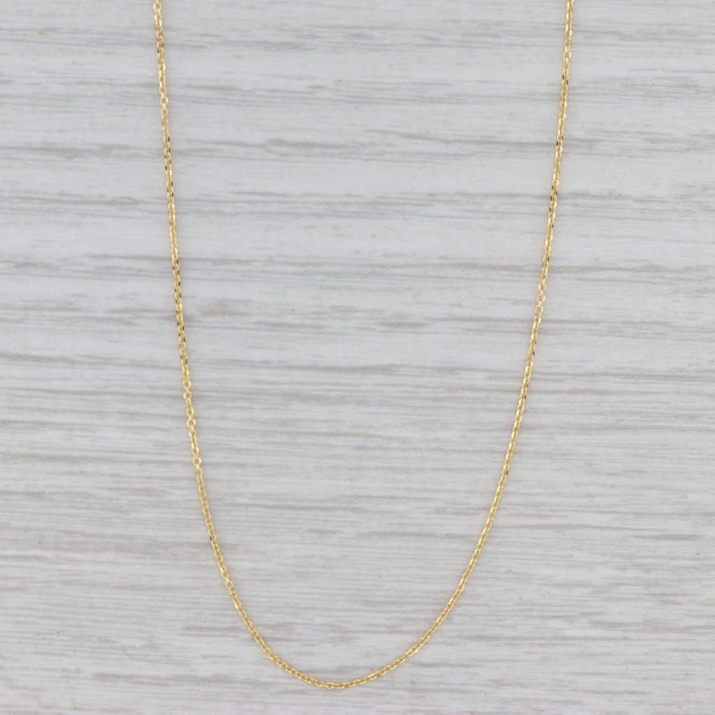 New Cable Chain Necklace 14k Yellow Gold 18" 0.5mm