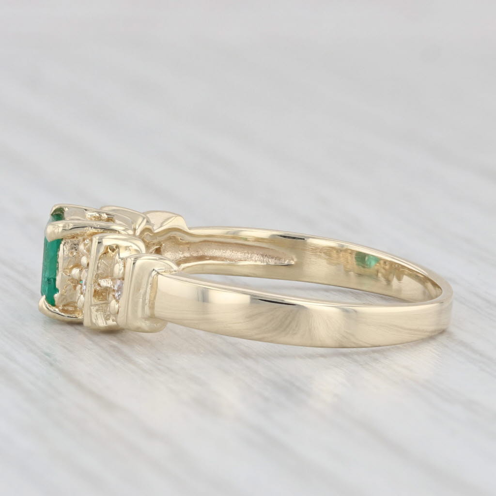 Light Gray 0.60ctw Emerald Diamond Ring 14k Yellow Gold Size 7.5 Engagement