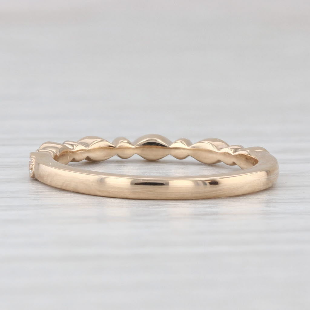 Light Gray 0.20ctw Diamond Wedding Ring 14k Yellow Gold Size 6.75 Stackable Band