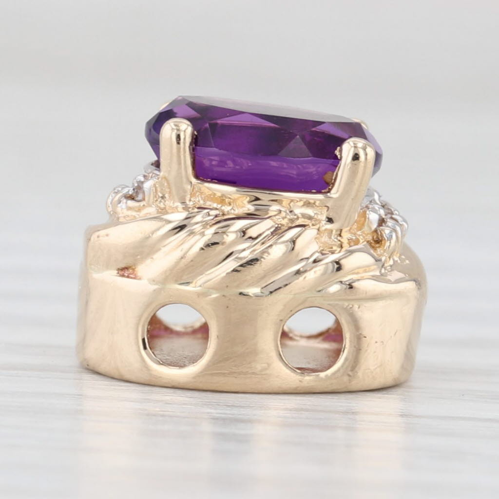 Light Gray Richard Klein Vintage 1.85ctw Amethyst Diamond Slide Bracelet Charm 14k Gold