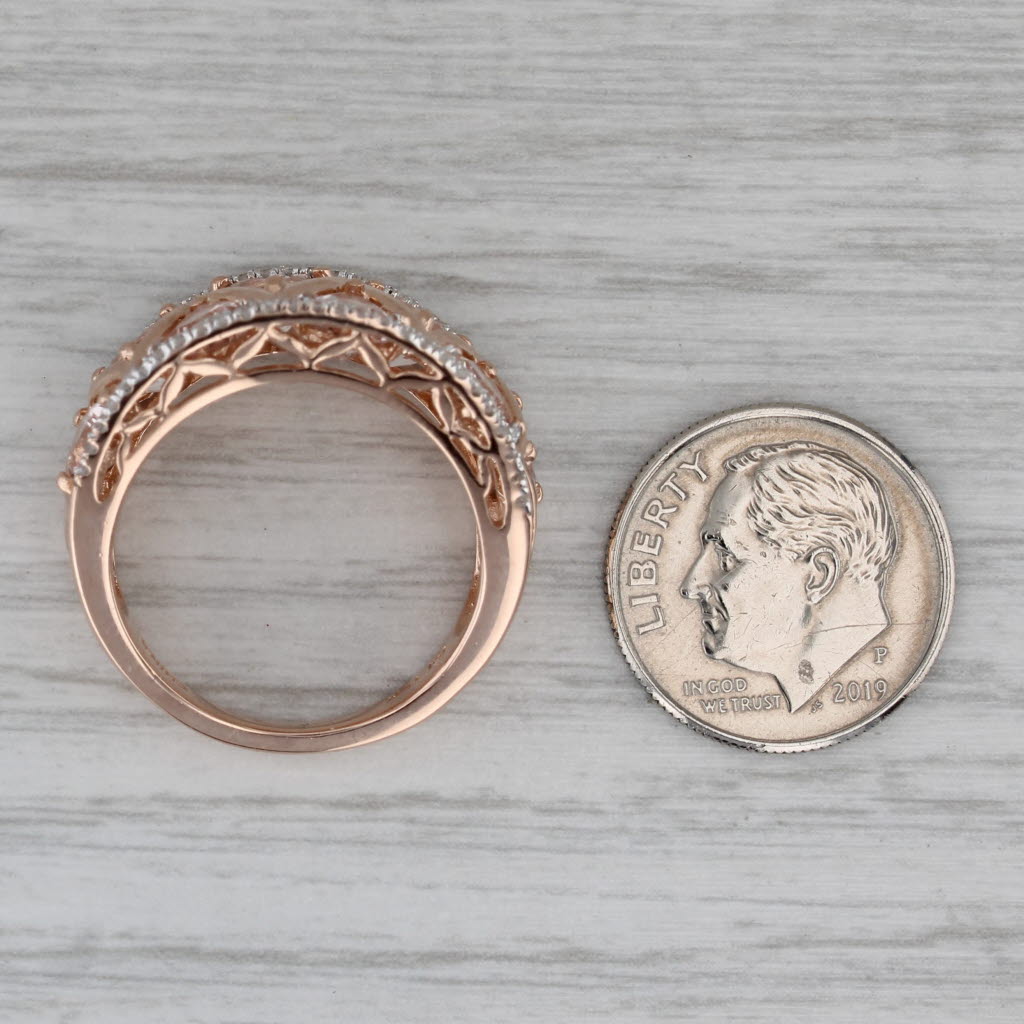 Dark Gray 3.22ctw Morganite Diamond Ring 14k Rose Gold Size 8 Cocktail