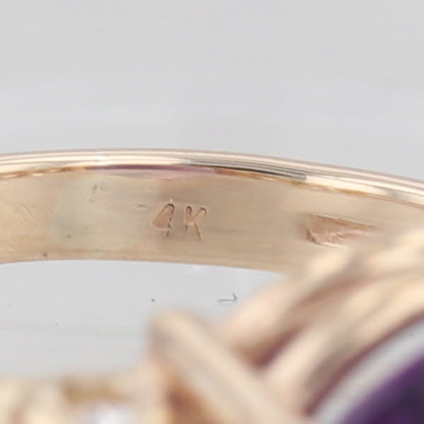 Light Gray 10.85ctw Oval Amethyst Cubic Zirconia Ring 14k Yellow Gold Size 6.25