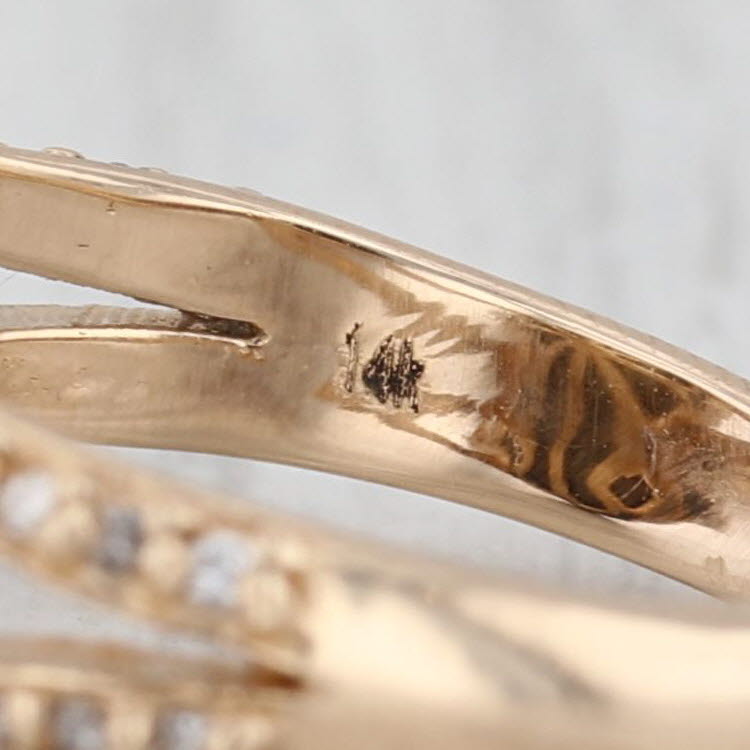 Cultured Black Pearl 0.21ctw Diamond Ring 14k Yellow Gold Size 6.25