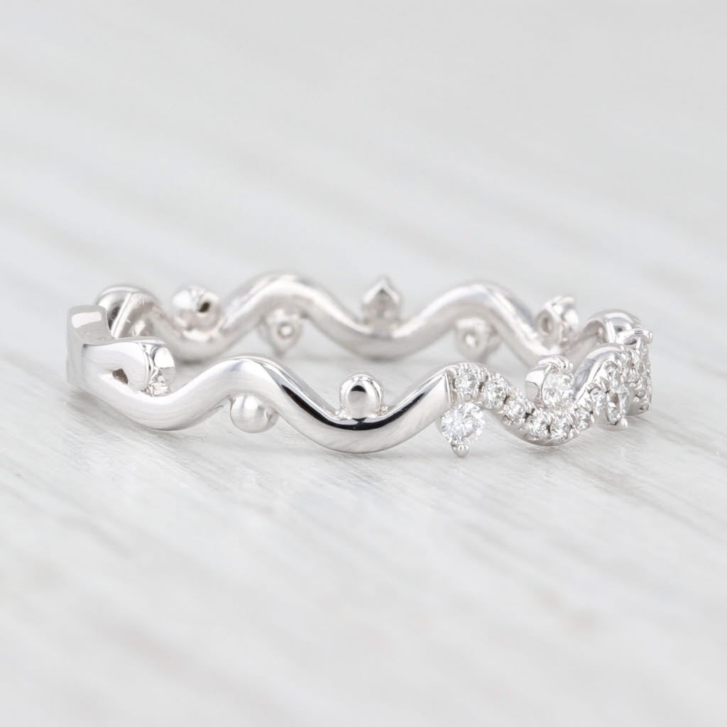 Light Gray New 0.22ctw Diamond Ring 14k White Gold Wedding Band Stackable Anniversary S 6.5