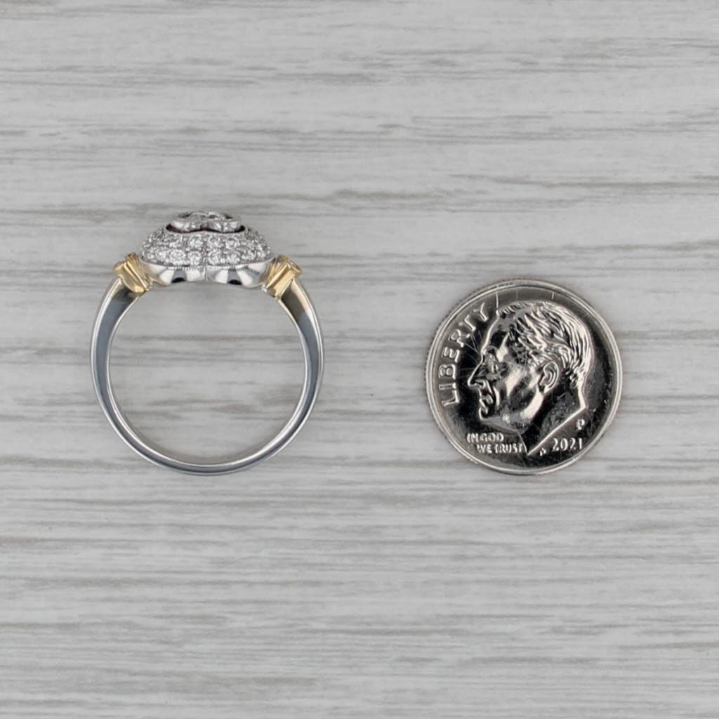 0.60ctw Diamond Heart Halo Ring 18k White Gold Size 7 Engagement
