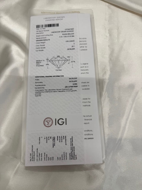 New IGI 3.55ctw Round Lab Grown Diamond Engagement Ring 14k White Gold Size 6.5