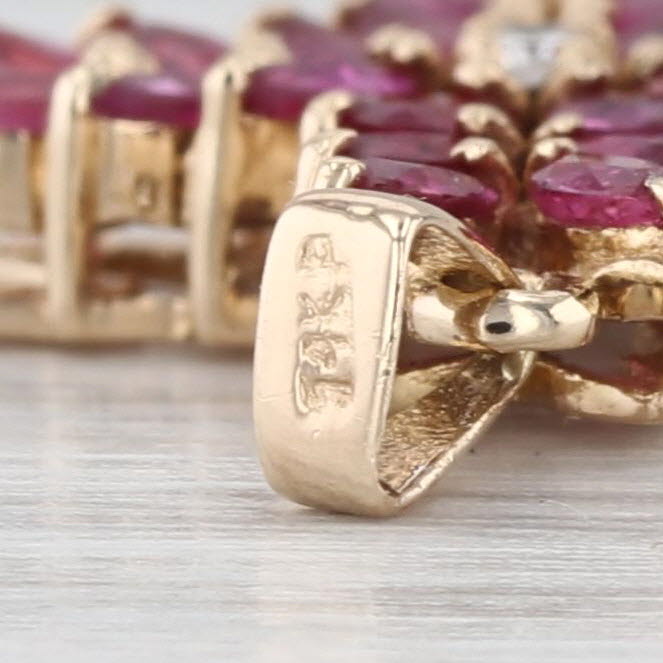 2.03ctw Ruby Diamond Cross Pendant 14k Yellow Gold