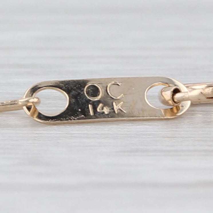 Letter Initial "V" Pendant Necklace 14k Yellwo Gold 18.25" Rope Chain