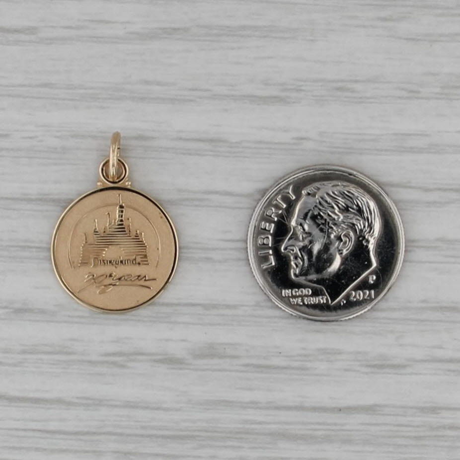 Disneyland 30 Year Anniversary Castle Pendant 14k Gold Souvenir Charm Rare