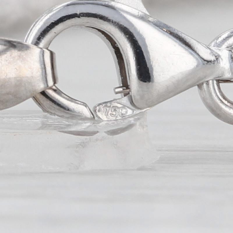 16.5" Popcorn Necklace 18k White Gold 2.3mm Lobster Clasp