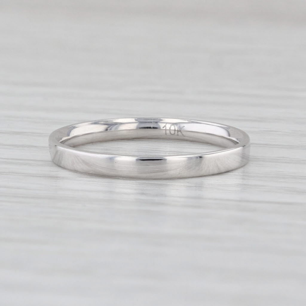 Classic White Gold Band 10k 2mm Size 5.5 Wedding Ring Stackable