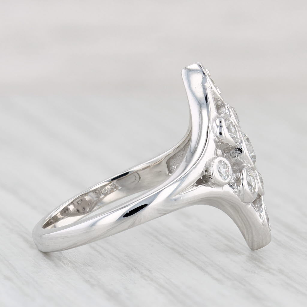 Light Gray 0.50ctw Diamond Cluster Ring 14k White Gold Size 7