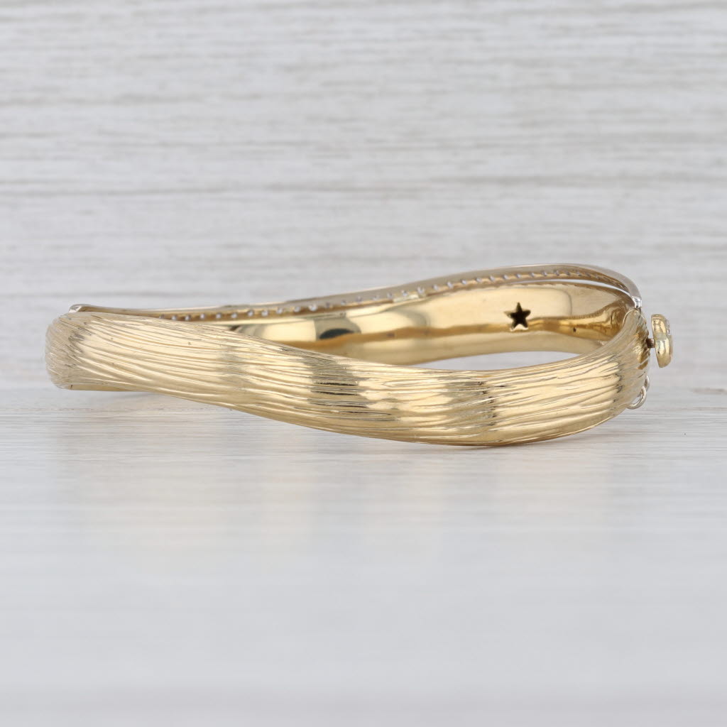 Roberto Coin Elephant Collection 0.50ctw Diamond Bangle Bracelet 18k Yellow Gold