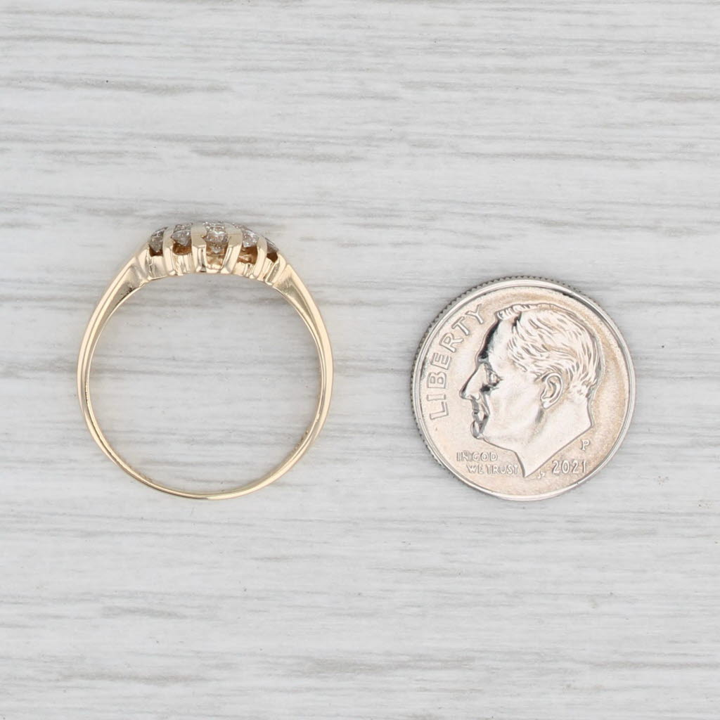 Light Gray 0.37ctw Tiered Diamond Rows Tiara Ring 14k Yellow Gold Size 8