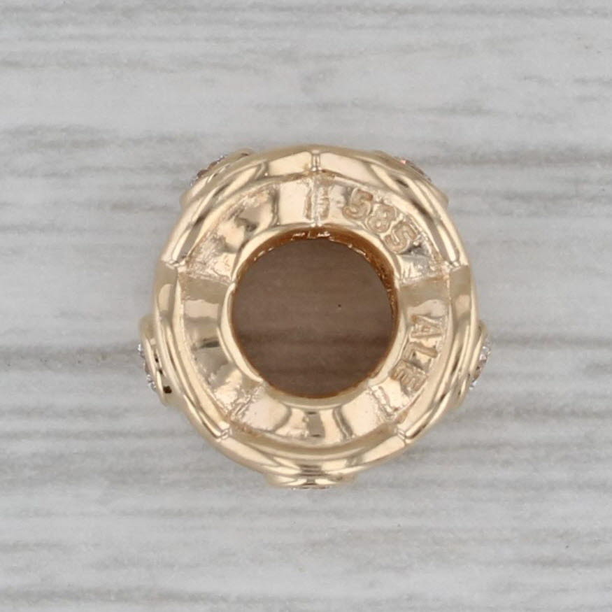 Gray Authentic Pandora Golden Radiance Diamond Charm 14k Gold 750803D Bead