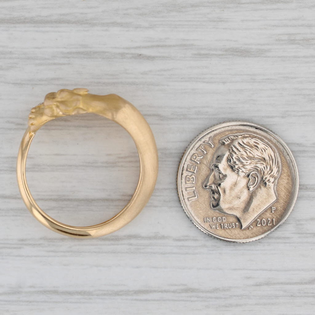 Gray Carrera Y Carrera Panther Ring Diamond 18k Yellow Gold Size 6.25 Box