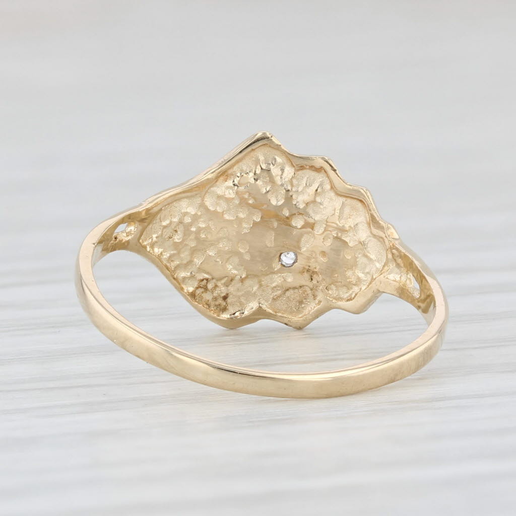 Light Gray Diamond Accented Flourish Ring 14k Yellow Gold Size 5.75
