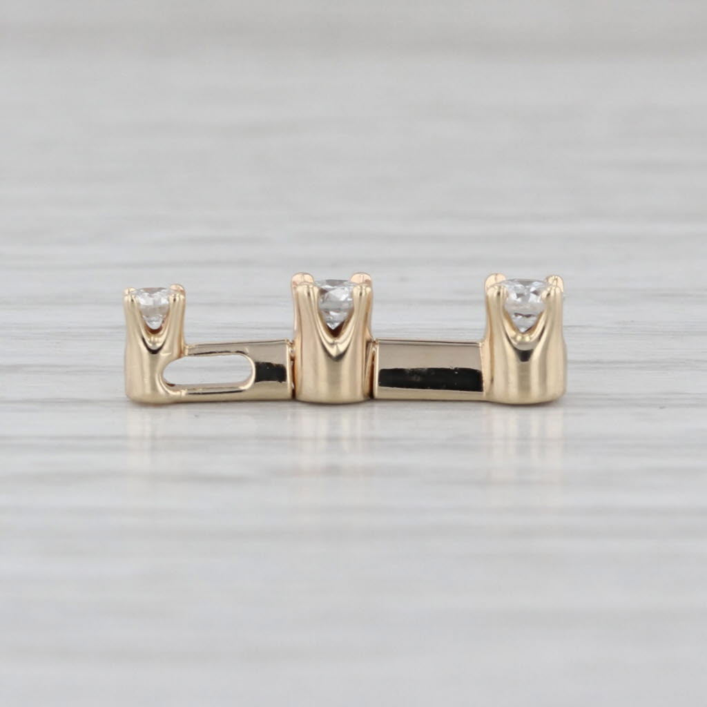 0.22ctw Diamond 3-Stone Journey Pendant 14k Yellow Gold Floating Drop