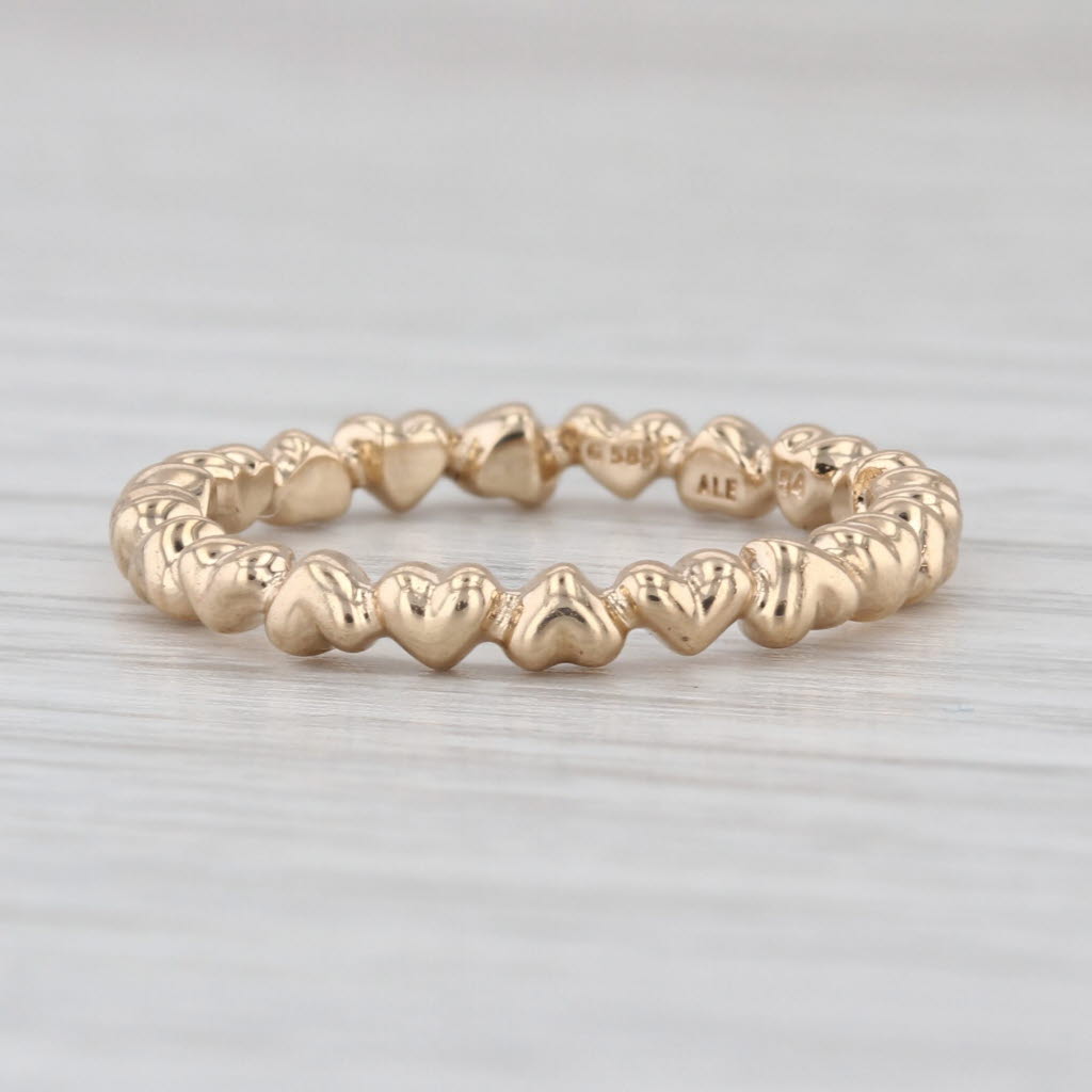 Authentic Pandora Forever Lock Stackable Ring 14k Gold Band 150160 Size 54 7