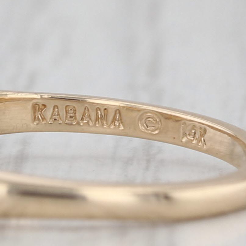 Kabana Onyx Woven Ring 14k Yellow Gold Stackable Band Size 6.5