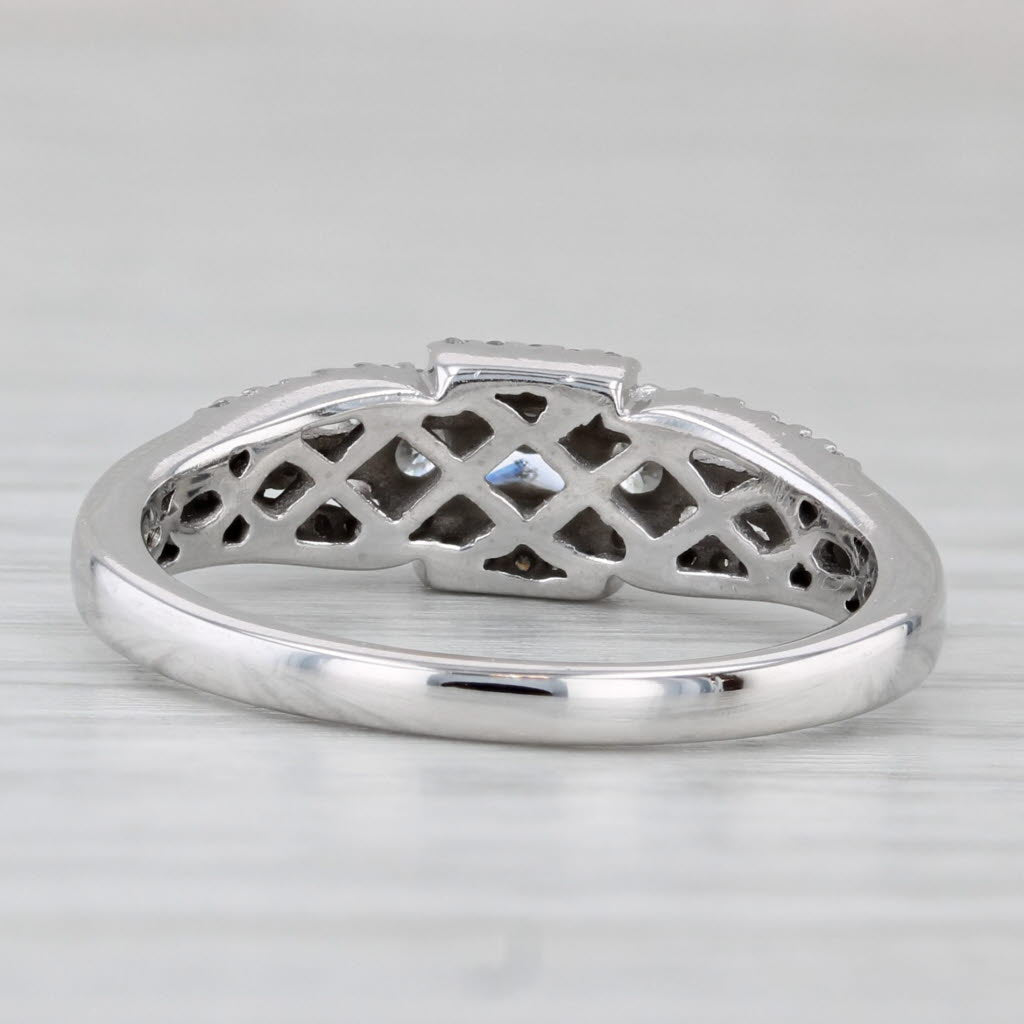 Gray 0.50ctw Diamond Princess Enamel Ring 10k White Gold Size 7