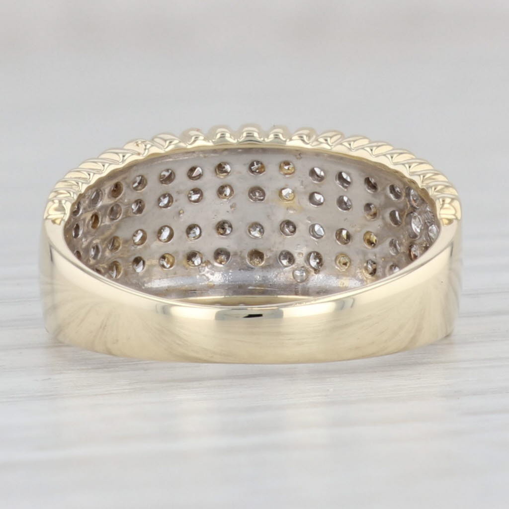 Light Gray 0.90ctw Pave Diamond Ring 14k Yellow Gold Size 7.25