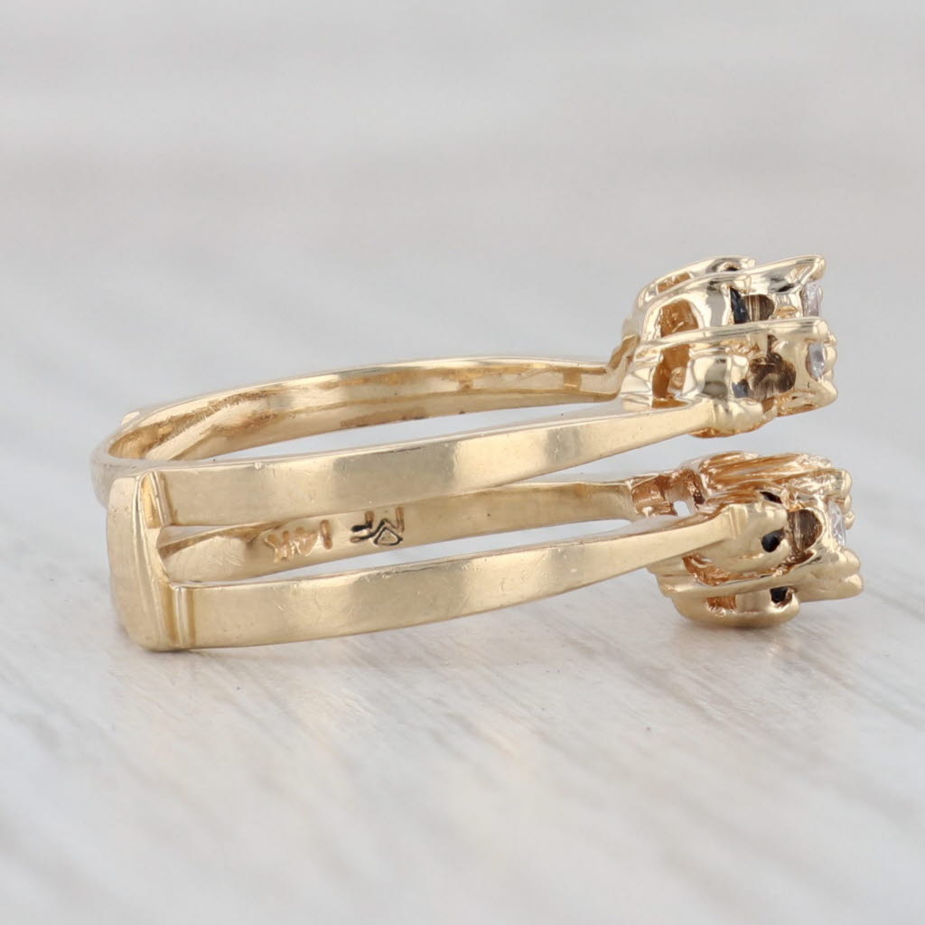 Gray 0.45ctw Diamond Sapphire Ring Jacket Enhancer 14k Yellow Gold Size 6.25