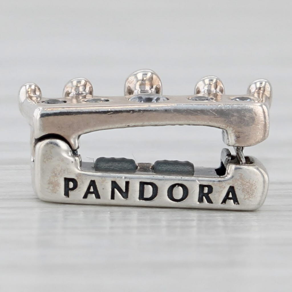 Gray Pandora Reflections Crown Clip Charm Sterling Silver 797599CZ Cubic Zirconia