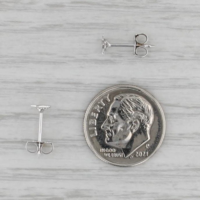 Small Cubic Zirconia Star Stud Earrings 14k White Gold Studs