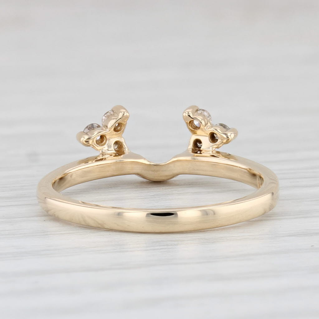 Light Gray 0.15ctw Diamond Ring Guard Enhancer 14k Yellow Gold Size 6.75