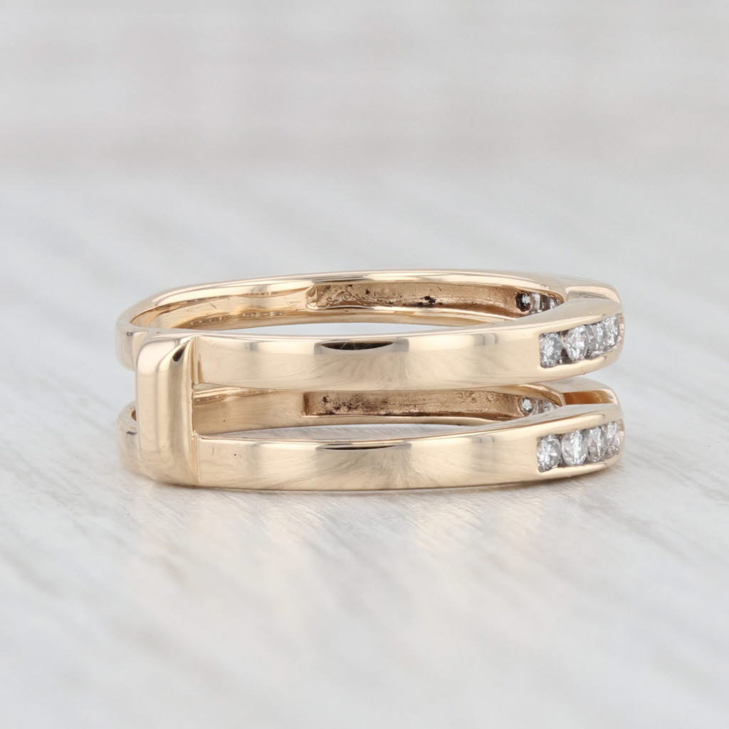 Light Gray 0.25ctw Diamond Ring Jacket Guard 14k Yellow Gold Size 7 Wedding Bridal