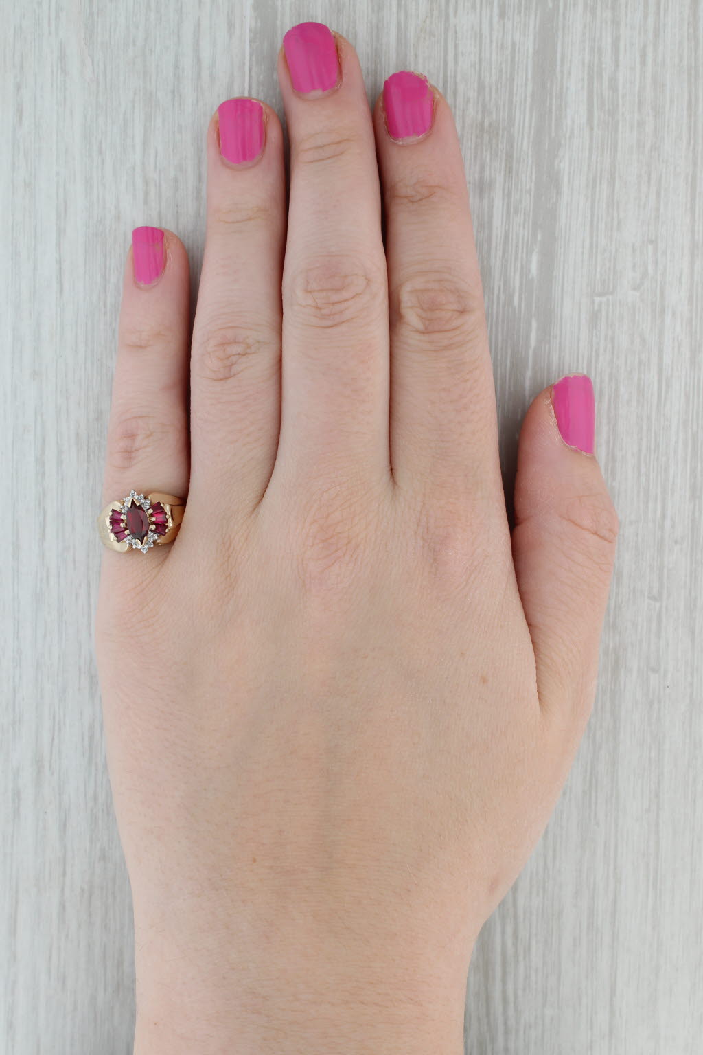 Gray 1.45ctw Lab Created Ruby Marquise Ring 14k Yellow Gold Size 6.75