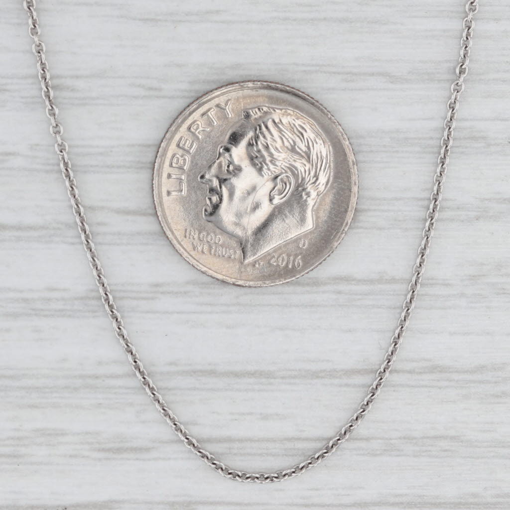 17.25" 0.7mm Cable Chain Necklace 18k White Gold Spark Lobster Clasp