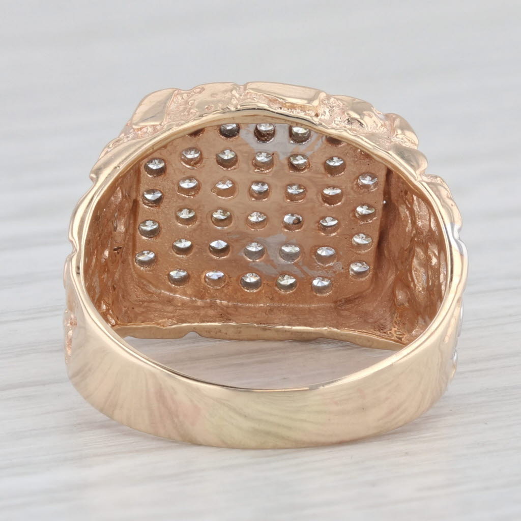 Light Gray 0.40ctw Diamond 14k Yellow Gold Nuggt Ring Size 7.25