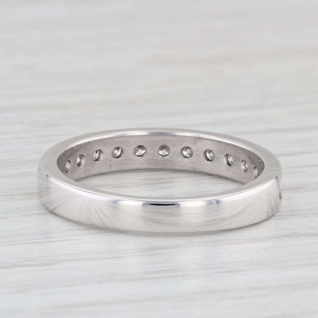 Light Gray 0.48ctw Diamond Wedding Band 10k White Gold Size 7 Stackable Anniversary Ring