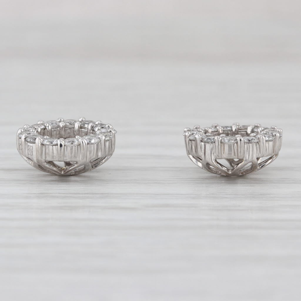 0.75ctw Diamond Earring Enhancers 14k White Gold for Stud Earrings