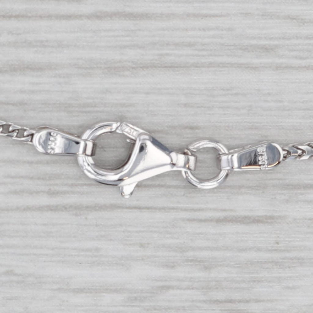 Gray Wheat Chain Necklace 18k White Gold 16" 1.2mm