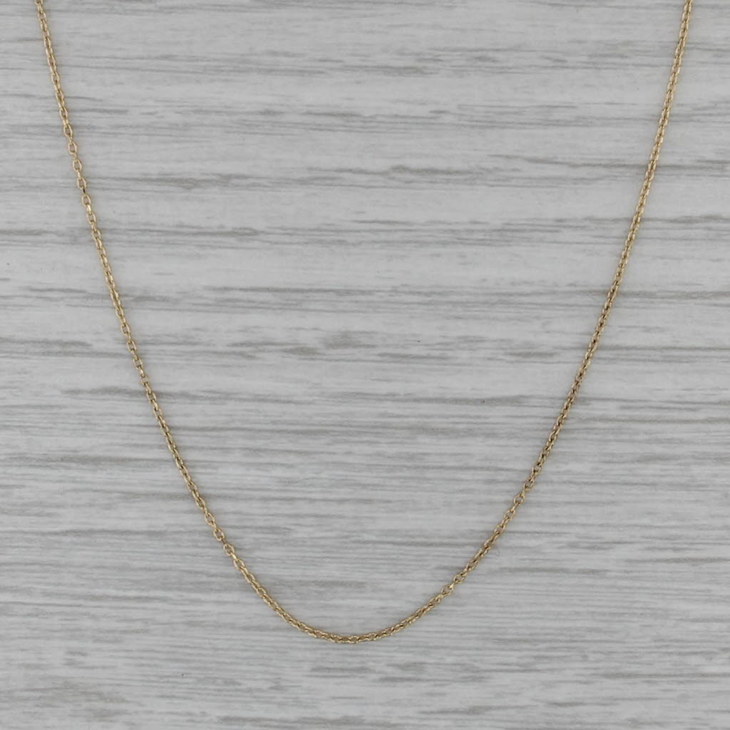 15.75" 1mm Cable Chain Necklace 18k Yellow Gold