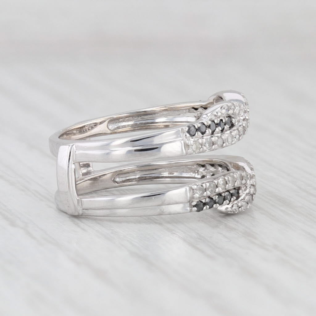 Light Gray 0.23ctw Black White Diamond Ring Jacket 14k White Gold Size 5 Enhancer Bridal