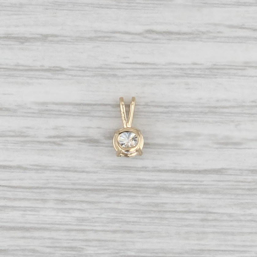 New 0.56ct Round Diamond Solitaire Pendant 14k Yellow Gold